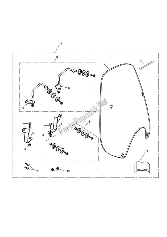 All parts for the Summer Screen Kit of the Triumph America Carburettor 790 2002 - 2007